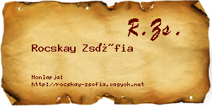 Rocskay Zsófia névjegykártya